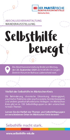 Das Bild zeigt die WANDERAUSSTELLUNG - Selbsthilfe bewegt in Lüdenscheid