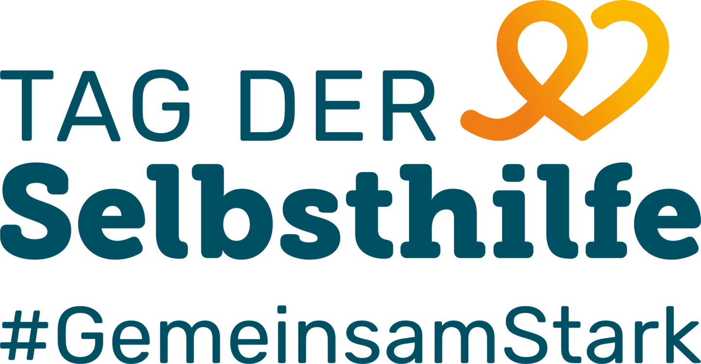 Logo des Tag der Selbsthilfe mit Claim der Gemeinsam Stark lautet