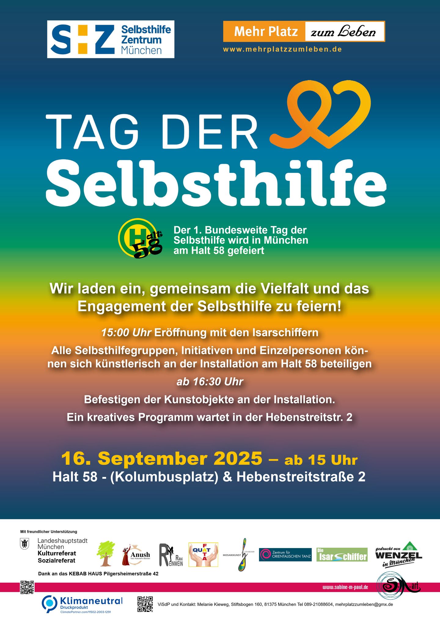 Ein Plakat mit den Farben der Selbsthilfe