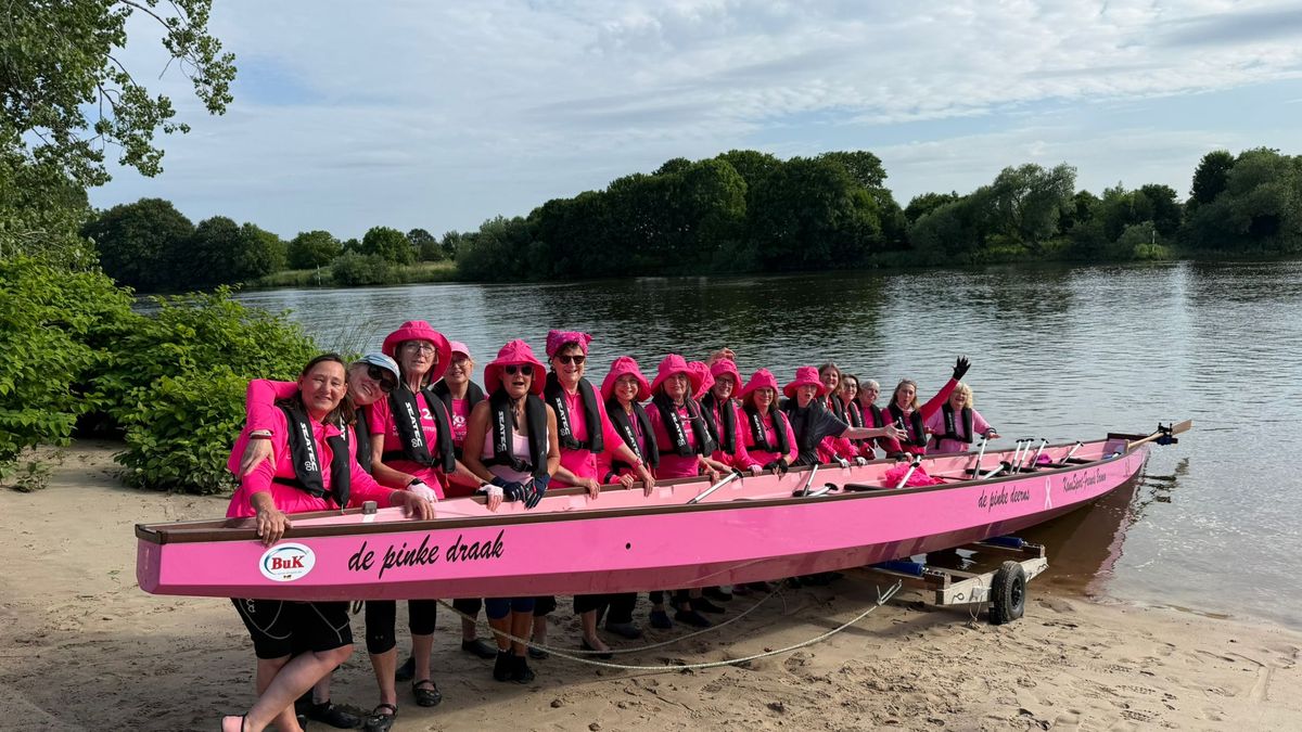 Die pinken Paddlerinnen auf der Weser