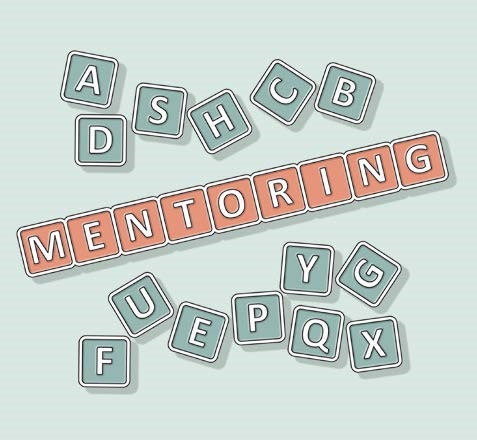 Einzelne Buchstaben bilden das Wort "Mentoring"