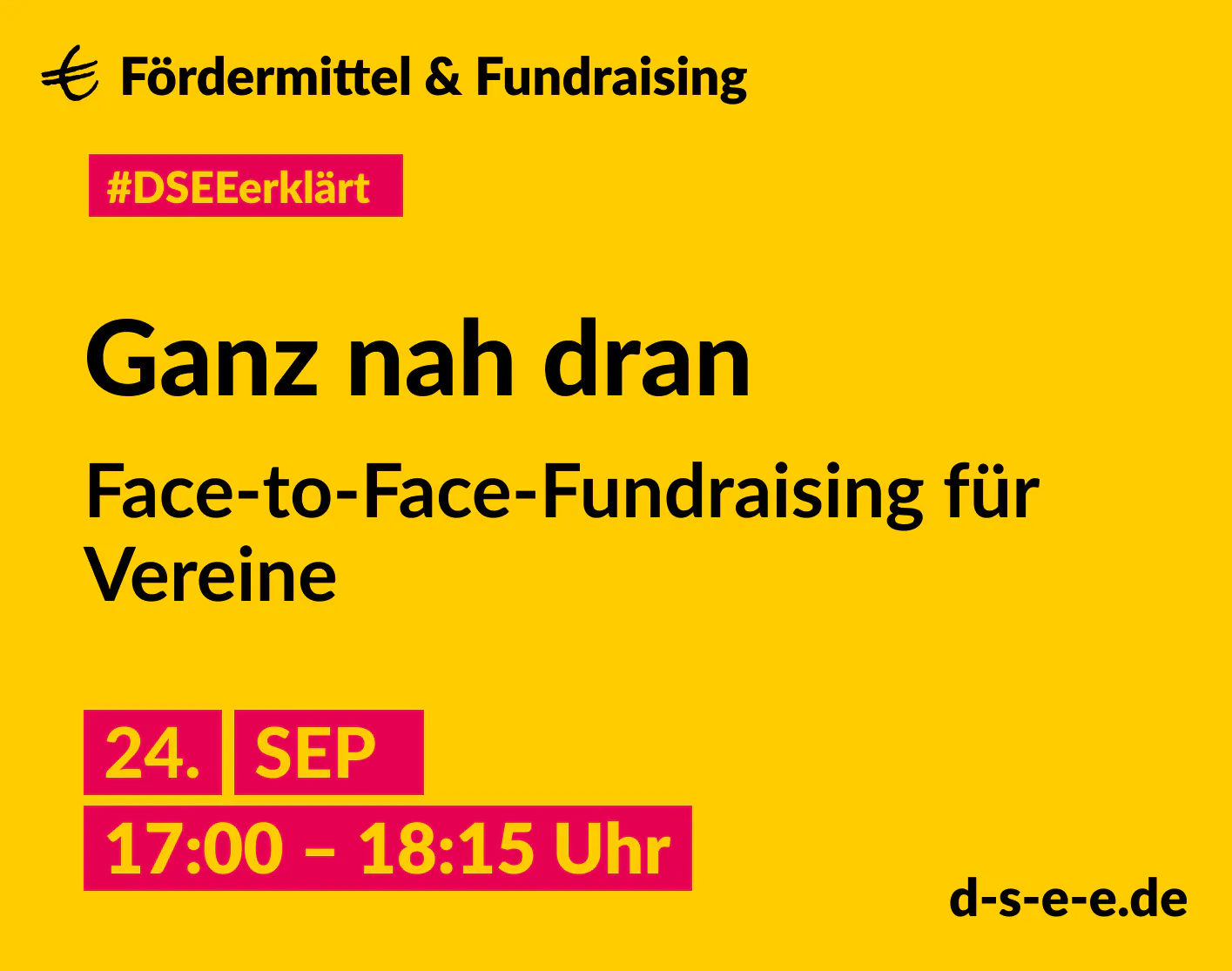 Grafik, auf der Titel, Datum und Uhrzeit der Veranstaltung abgebildet sind