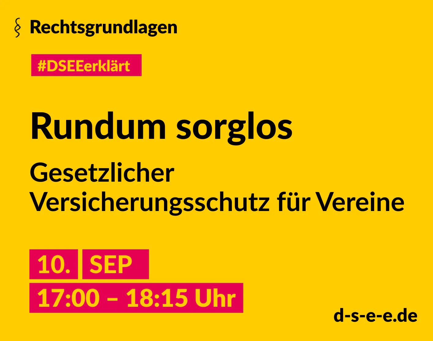 Grafik, auf der Titel, Datum und Uhrzeit der Veranstaltung als Text dargestellt werden