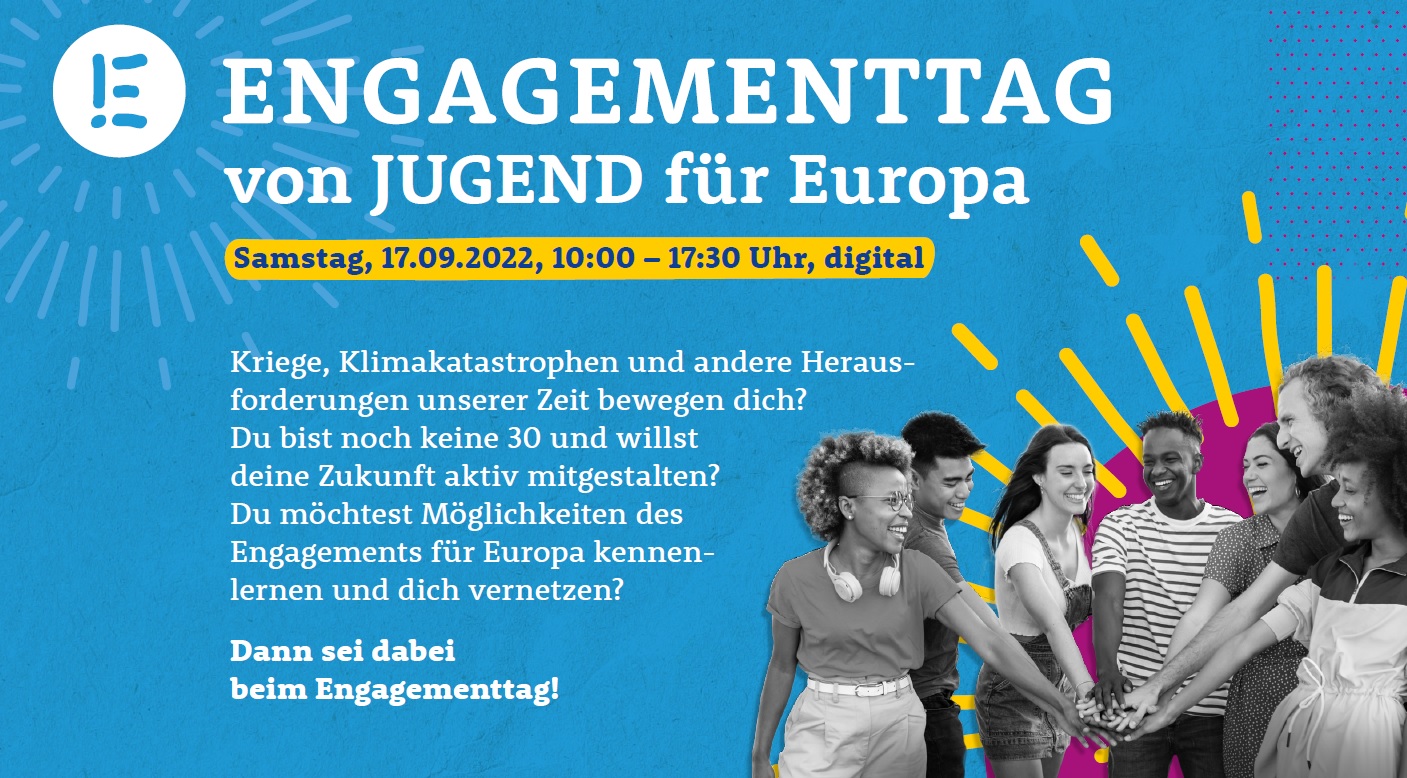 Einladung zum Engagementtag für junge Menschen von JUGEND für Europa