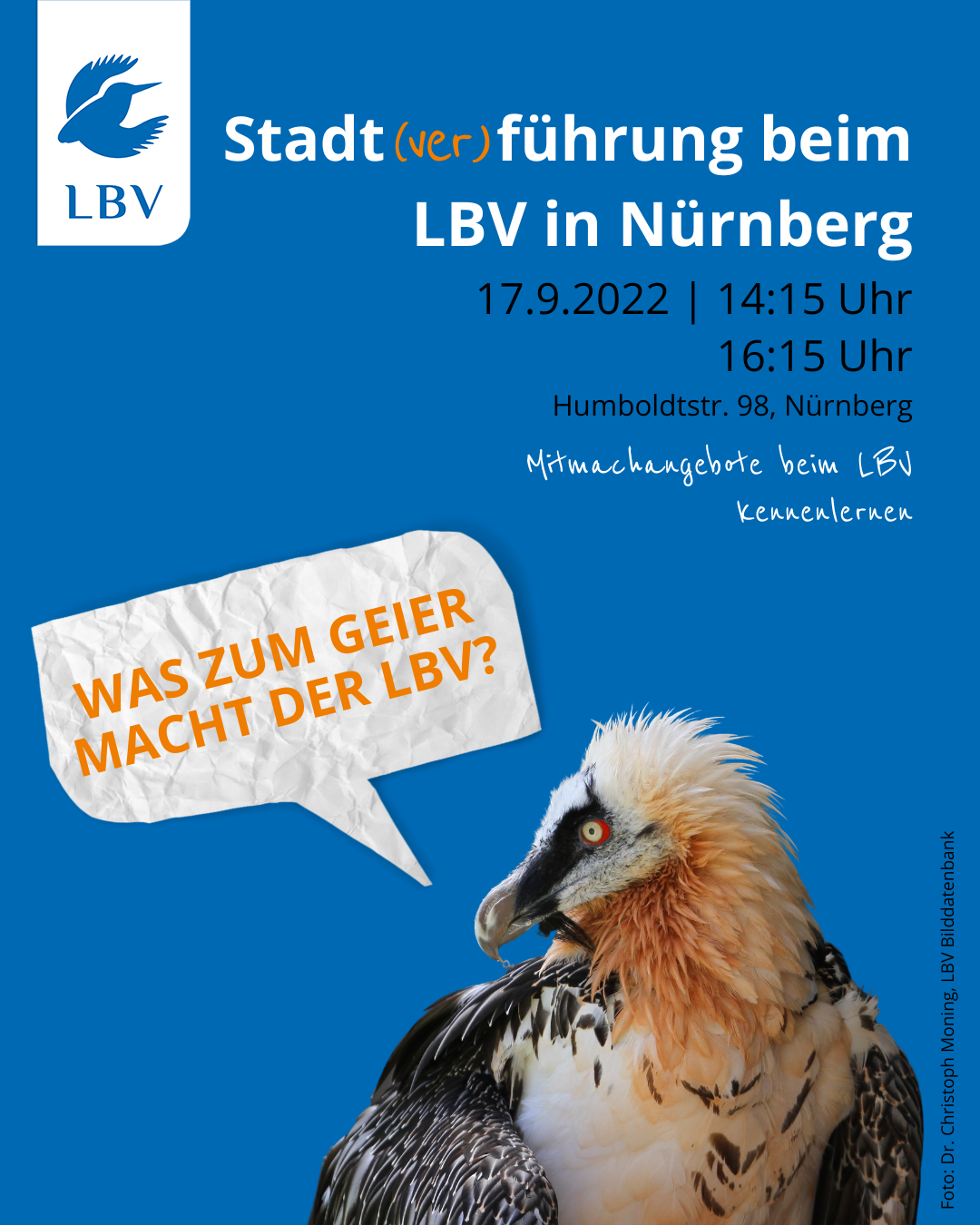 Veranstaltungsplakat mit Bartgeier